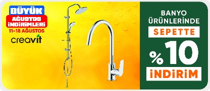 Banyo ürünlerinde sepette %10 indirim