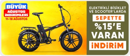 Elektrikli Bisiklet ve Scooterlarda Sepette %15'a varan indirim