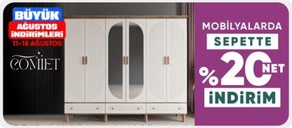 Comiet markalı mobilyalarda Sepette %20 net indirim