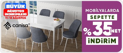 Canisa markalı mobilyalarda Sepette %35 net indirim