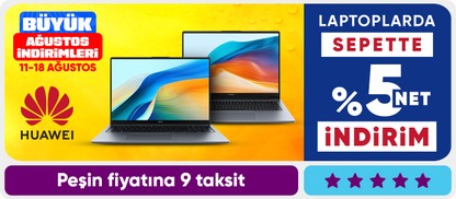 Huawei Laptoplarda Sepette %5 Net İndirim