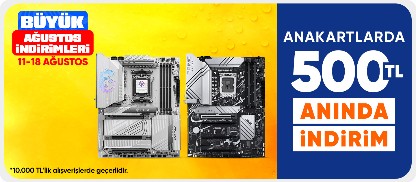 Anakartlarda 10.000 TL'ye 500 TL Kupon Fırsatı
