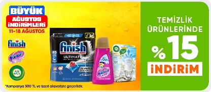 Temizlik ürünlerinde %15 indirim