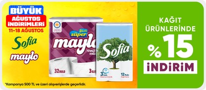 Kağıt ürünlerinde %15 indirim