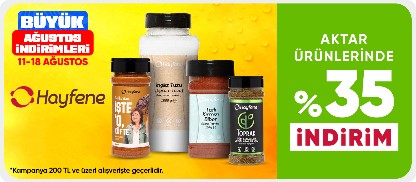Aktar ürünlerinde %35 indirim