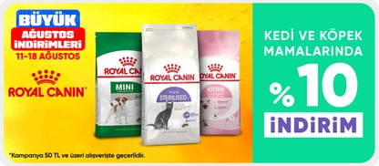 Kedi ve köpek mamalarında %10 indirim