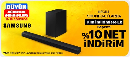 Tüm İndirimlere Ek Seçili Samsung Soundbarlarda %10 Sepet İndirimi