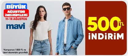 Mavi Ürünlerinde 1500 TL'ye 500 TL İndirim