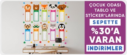 Çocuk Odası Tablo ve Stickerlarında Sepette %30'a Varan İndirim
