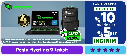 Monster Laptoplarda Sepette %10 İndirime Ek Net %5 İndirim Fırsatı
