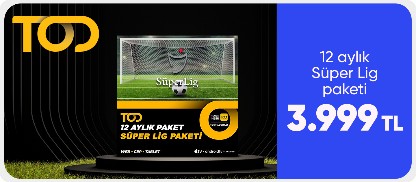 12 aylık Süper Lig paketi  3.999 TL