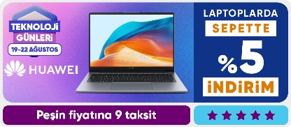 Huawei Laptoplarda Sepette %5 İndirim