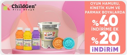 ChildGen Play Dough Oyun Hamuru, Kinetik Kum ve Parmak Boyalarda %40 İndirime Ek %20 İndirim!
