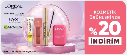Kozmetik ürünlerinde  %20 indirim