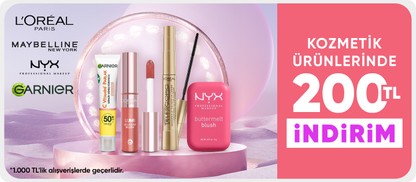 Kozmetik ürünlerinde  200 TL indirim