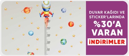 Duvar Kağıdı ve Stickerlarında %30'a Varan İndirim