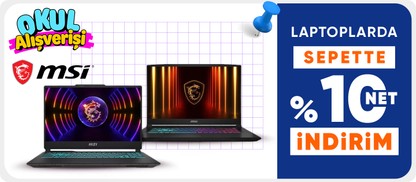 MSI Laptoplarda Sepette %10 Net İndirim
