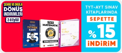 TYT-AYT sınav kitaplarında  sepette %15 indirim