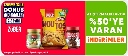 Atıştırmalıklarda %50'ye varan indirimler*