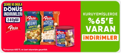 Kuru yemişlerde %65'e varan indirimler