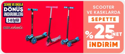 Cool Wheels Markalı Scooter ve Kasklarda Sepette Net %25 İndirim