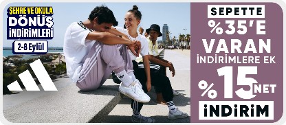 adidas Sepette %35'e varan indirime ek sepette %15 net indirim