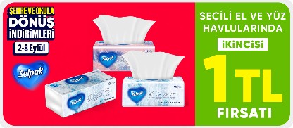 Seçili el ve yüz havlularında 2.’si 1 TL fırsatı