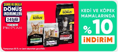 Kedi ve köpek mamalarında %10 indirim