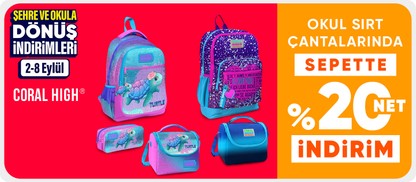 Coral High Okul Sırt Çantalarında  Sepette Net %20 İndirim