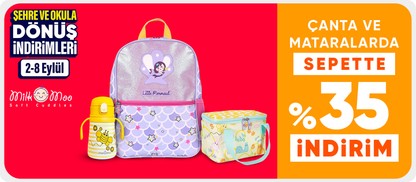 Milk&Moo Çanta ve Mataralarda  Sepette %35 İndirim
