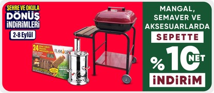 Mangal, Semaver ve Aksesuarlarda Sepette Net %10 İndirim