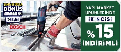 Bosch Markalı Ürünlerde 2.si %15 indirim