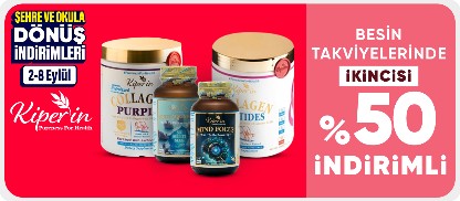 Kiperin Markalı besin takviye Ürünlerde 2. ürüne %50 indirim