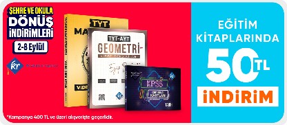 Eğitim kitaplarında 50 TL indirim