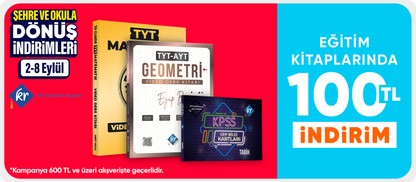 Eğitim kitaplarında 50 TL indirim