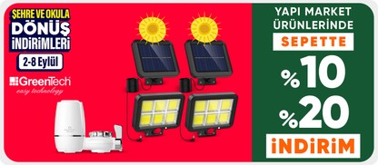 Greentech Markasına Özel Sepette %10 - %20 indirim 