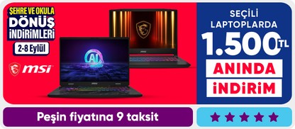 MSI Laptoplarda 1.500 TL Kupon