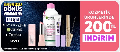 Kozmetik ürünlerinde  200 TL indirim