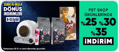 Pet shop ürünlerinde  %25 %30 %35 indirim