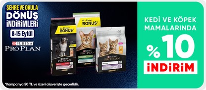 Kedi ve köpek mamalarında  %10 indirim