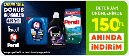 Deterjan ürünlerinde 150 TL anında indirim