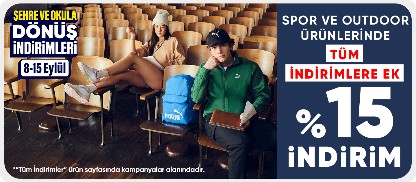 Spor Outdoor Ürünlerinde Tüm İndirimlere Ek %15 İndirim