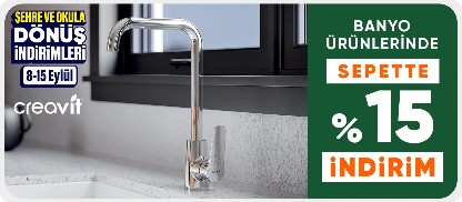 Creavit Banyo Ürünlerinde Sepette %15 İndirim