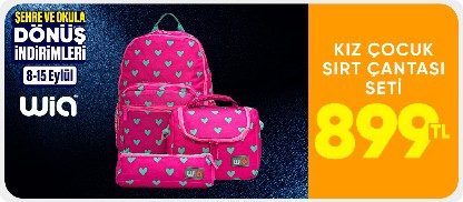 Wia Kalp Desenli Kız Çocuk Set Sırt Çantası 899 TL