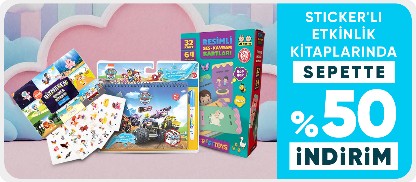 Sticker'lı etkinlik kitaplarında  sepette %50 indirim