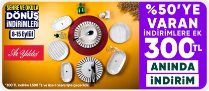 Aryıldız ürünlerinde %50'ye varan indirime ek 1500e 300 TL Kupon	