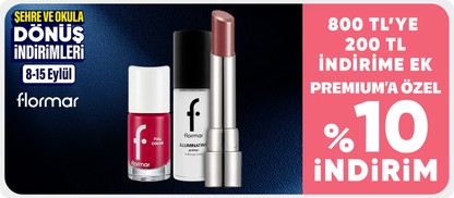 Kozmetik ürünlerinde 800 TL'ye 200 TL indirime ek  Premium'a özel %10 indirim