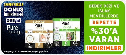 Bebek bezi ve ıslak mendillerde  sepette %30'a varan indirimler