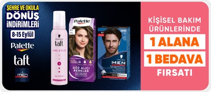  Palette,taft,men perfect ürünlerinde 1 alana 1 bedava