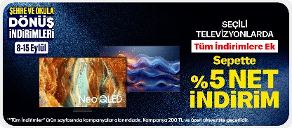 Seçili Televizyonlarda Sepette %5 Net İndirim!